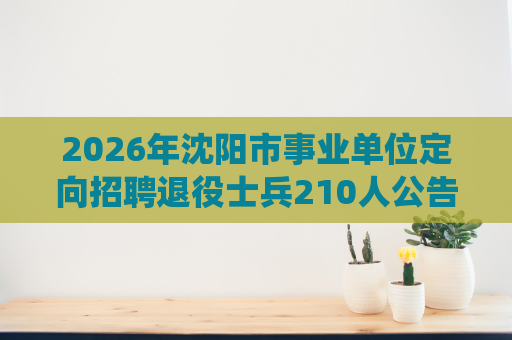 2026年沈阳市事业单位定向招聘退役士兵210人公告 2026年沈阳市事业单位定向招聘退役士兵210人公告