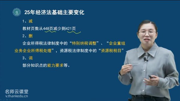2025初级会计网课-经济法基础视频课程